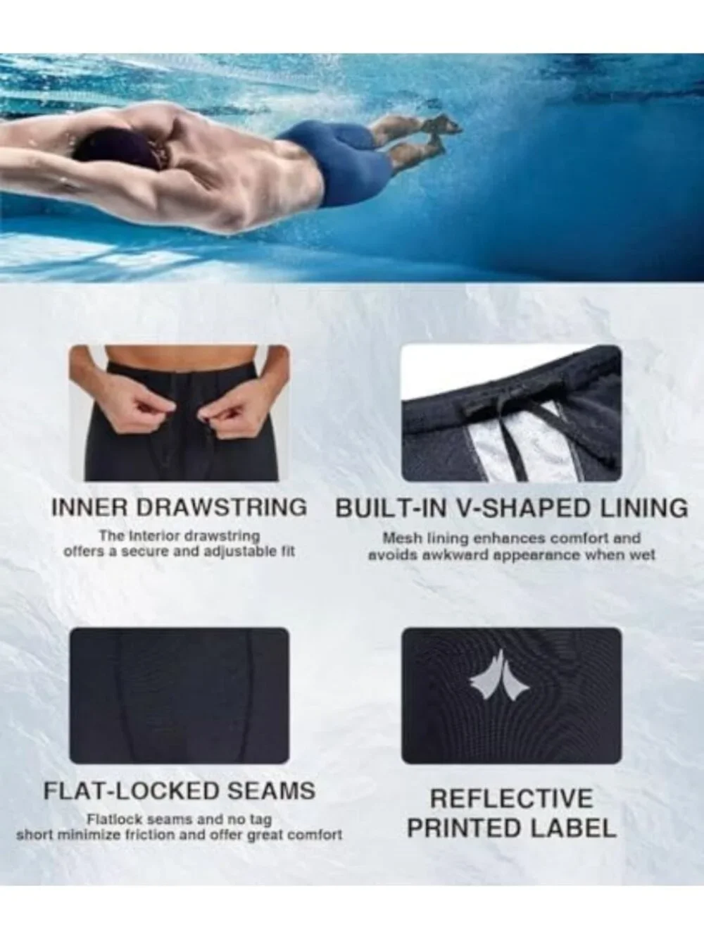 Men's Athletic Swim Jammers - Durable Endurance Racing Suit for Training